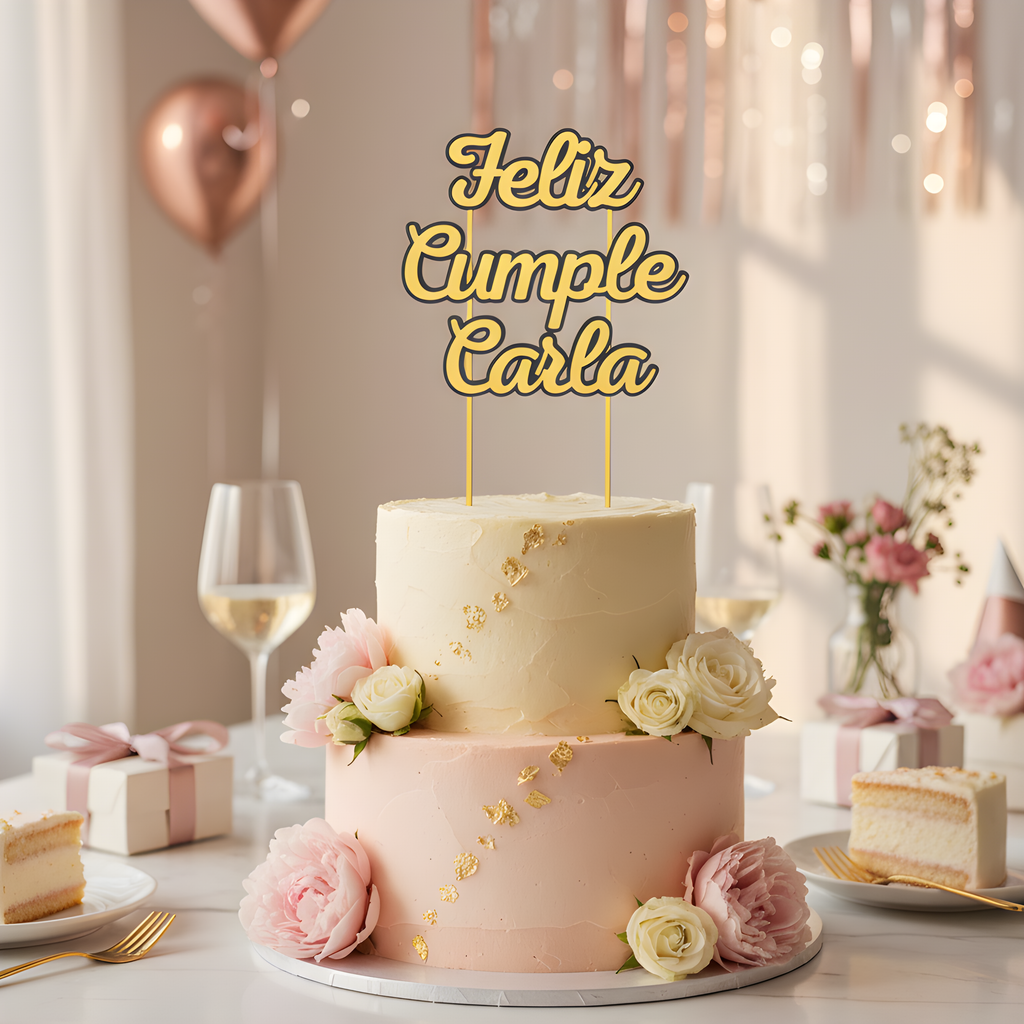 Topper para Tarta Personalizado | Cumple, Comunión, Baby Shower...