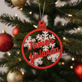 Bola de Navidad personalizada con texto | Copos de nieve