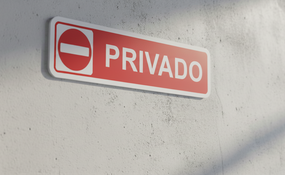 Señal “PRIVADO” 20×5 cm – PLA