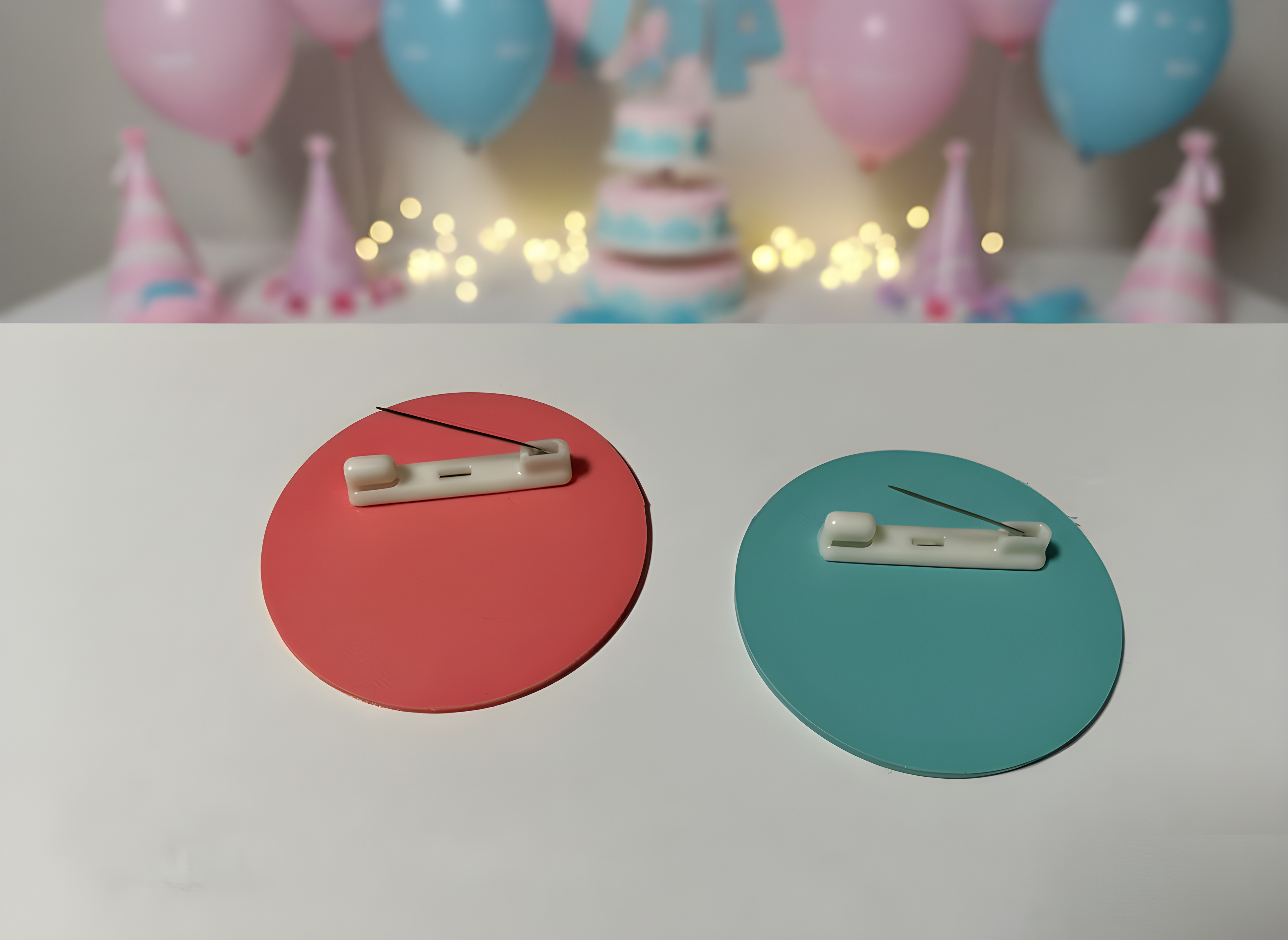 Pack de 15 Pins para revelación con alfiler de sujeción